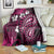 Fiji Masi Paisley With Hibiscus Tapa Blanket Pink Version LT01 - Polynesian Pride