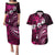 Fiji Masi Paisley With Hibiscus Tapa Couples Matching Puletasi Dress and Hawaiian Shirt Pink Version LT01 Pink - Polynesian Pride