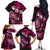 Fiji Masi Paisley With Hibiscus Tapa Family Matching Off Shoulder Long Sleeve Dress and Hawaiian Shirt Pink Version LT01 - Polynesian Pride