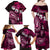 Fiji Masi Paisley With Hibiscus Tapa Family Matching Off Shoulder Maxi Dress and Hawaiian Shirt Pink Version LT01 - Polynesian Pride