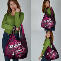 Fiji Masi Paisley With Hibiscus Tapa Grocery Bag Pink Version LT01 - Polynesian Pride