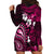 Fiji Masi Paisley With Hibiscus Tapa Hoodie Dress Pink Version LT01 - Polynesian Pride