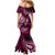 Fiji Masi Paisley With Hibiscus Tapa Mermaid Dress Pink Version LT01 - Polynesian Pride