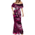 Fiji Masi Paisley With Hibiscus Tapa Mermaid Dress Pink Version LT01 - Polynesian Pride