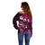 Fiji Masi Paisley With Hibiscus Tapa Off Shoulder Sweater Pink Version LT01 - Polynesian Pride