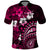 Fiji Masi Paisley With Hibiscus Tapa Polo Shirt Pink Version LT01 Pink - Polynesian Pride