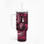 Fiji Masi Paisley With Hibiscus Tapa Tumbler With Handle Pink Version