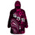 Fiji Masi Paisley With Hibiscus Tapa Wearable Blanket Hoodie Pink Version LT01 - Polynesian Pride