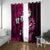 Fiji Masi Paisley With Hibiscus Tapa Window Curtain Pink Version LT01 With Grommets Pink - Polynesian Pride