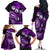 Fiji Masi Paisley Family Matching Off Shoulder Long Sleeve Dress and Hawaiian Shirt Fijian Hibiscus Tapa Purple Version LT01 - Polynesian Pride