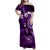 Fiji Masi Paisley Family Matching Off Shoulder Maxi Dress and Hawaiian Shirt Fijian Hibiscus Tapa Purple Version LT01 Mom's Dress Purple - Polynesian Pride