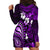 Fiji Masi Paisley Hoodie Dress Fijian Hibiscus Tapa Purple Version LT01 - Polynesian Pride