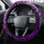 Fiji Masi Paisley Steering Wheel Cover Fijian Hibiscus Tapa Purple Version