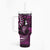 Fiji Masi Paisley Tumbler With Handle Fijian Hibiscus Tapa Purple Version