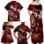 Fiji Masi Paisley Family Matching Off Shoulder Maxi Dress and Hawaiian Shirt Fijian Hibiscus Tapa Red Version LT01 - Polynesian Pride