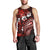 Fiji Masi Paisley Men Tank Top Fijian Hibiscus Tapa Red Version LT01 - Polynesian Pride