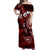 Fiji Masi Paisley Off Shoulder Maxi Dress Fijian Hibiscus Tapa Red Version LT01 Women Red - Polynesian Pride