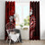 Fiji Masi Paisley Window Curtain Fijian Hibiscus Tapa Red Version LT01 - Polynesian Pride