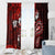 Fiji Masi Paisley Window Curtain Fijian Hibiscus Tapa Red Version LT01 - Polynesian Pride