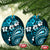 Fiji Masi Paisley Ceramic Ornament Fijian Hibiscus Tapa Sky Blue Version LT01 Oval Blue - Polynesian Pride