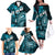 Fiji Masi Paisley Family Matching Off Shoulder Long Sleeve Dress and Hawaiian Shirt Fijian Hibiscus Tapa Sky Blue Version LT01 - Polynesian Pride