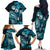 Fiji Masi Paisley Family Matching Off Shoulder Long Sleeve Dress and Hawaiian Shirt Fijian Hibiscus Tapa Sky Blue Version LT01 - Polynesian Pride