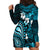 Fiji Masi Paisley Hoodie Dress Fijian Hibiscus Tapa Sky Blue Version LT01 - Polynesian Pride