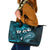 Fiji Masi Paisley Leather Tote Bag Fijian Hibiscus Tapa Sky Blue Version LT01 Blue - Polynesian Pride