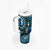 Fiji Masi Paisley Tumbler With Handle Fijian Hibiscus Tapa Sky Blue Version