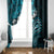 Fiji Masi Paisley Window Curtain Fijian Hibiscus Tapa Sky Blue Version LT01 - Polynesian Pride