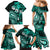 Fiji Masi Paisley Family Matching Mermaid Dress and Hawaiian Shirt Fijian Hibiscus Tapa Turquoise Version LT01 - Polynesian Pride