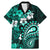 Fiji Masi Paisley Family Matching Mermaid Dress and Hawaiian Shirt Fijian Hibiscus Tapa Turquoise Version LT01 Dad's Shirt - Short Sleeve Turquoise - Polynesian Pride