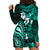 Fiji Masi Paisley Hoodie Dress Fijian Hibiscus Tapa Turquoise Version LT01 - Polynesian Pride