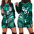 Fiji Masi Paisley Hoodie Dress Fijian Hibiscus Tapa Turquoise Version LT01 - Polynesian Pride