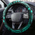 Fiji Masi Paisley Steering Wheel Cover Fijian Hibiscus Tapa Turquoise Version