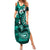 Fiji Masi Paisley Summer Maxi Dress Fijian Hibiscus Tapa Turquoise Version LT01 Women Turquoise - Polynesian Pride