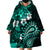 Fiji Masi Paisley Wearable Blanket Hoodie Fijian Hibiscus Tapa Turquoise Version LT01 - Polynesian Pride