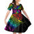 LGBT History Month Family Matching Long Sleeve Bodycon Dress and Hawaiian Shirt Polynesian Hammerhead Shark LT01 Daughter's Dress Rainbow - Polynesian Pride