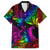 LGBT History Month Family Matching Off Shoulder Long Sleeve Dress and Hawaiian Shirt Polynesian Hammerhead Shark LT01 Dad's Shirt - Short Sleeve Rainbow - Polynesian Pride