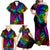 LGBT History Month Family Matching Off Shoulder Maxi Dress and Hawaiian Shirt Polynesian Hammerhead Shark LT01 - Polynesian Pride