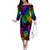 LGBT History Month Off The Shoulder Long Sleeve Dress Polynesian Hammerhead Shark LT01 Women Rainbow - Polynesian Pride