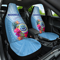 Micronesia Culture Day Car Seat Cover Tribal Pattern Tropical Style LT01 One Size Blue - Polynesian Pride