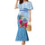 Micronesia Culture Day Family Matching Mermaid Dress and Hawaiian Shirt Tribal Pattern Tropical Style LT01 Mom's Dress Blue - Polynesian Pride