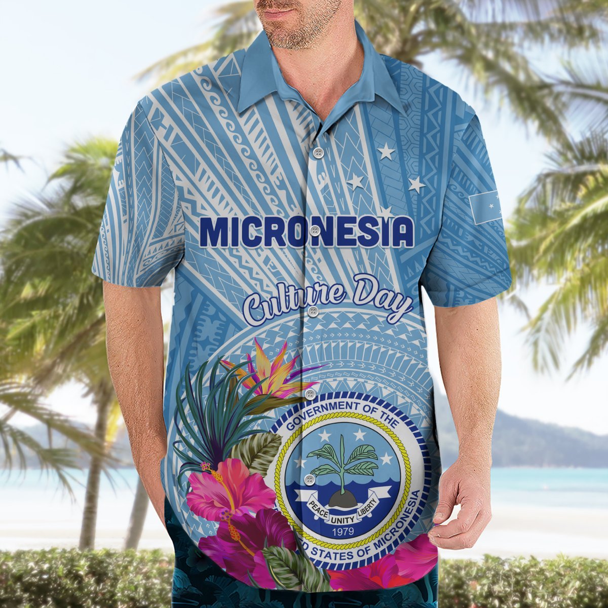 Micronesia Culture Day Hawaiian Shirt Tribal Pattern Tropical Style LT01 - Polynesian Pride