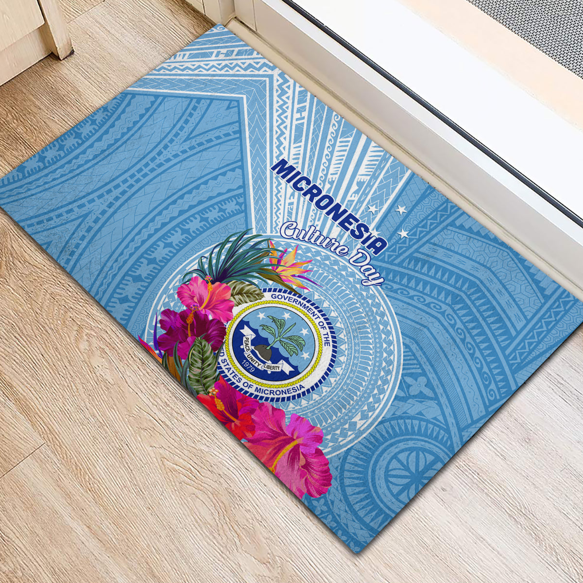 Micronesia Culture Day Rubber Doormat Tribal Pattern Tropical Style LT01 - Polynesian Pride