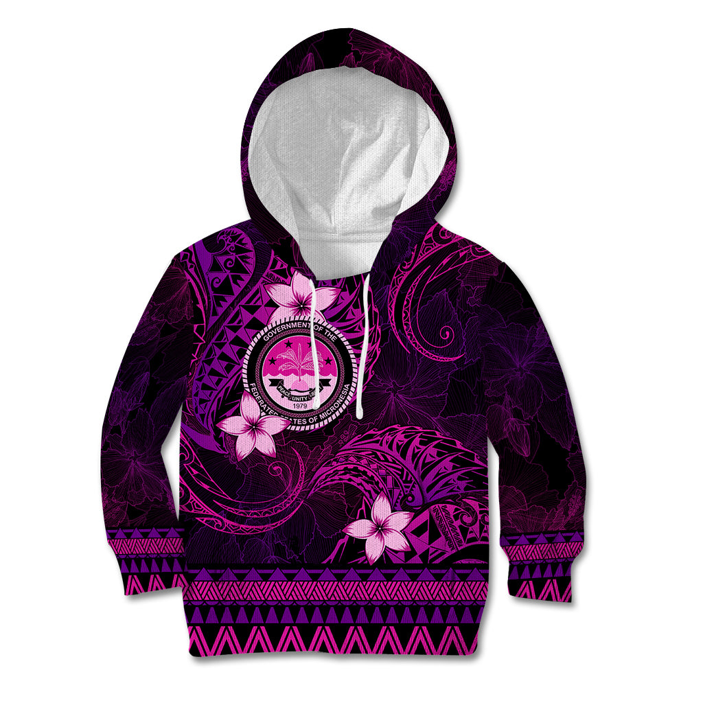 FSM Culture Day Kid Hoodie Tribal Pattern Pink Version LT01 Hoodie Pink - Polynesian Pride