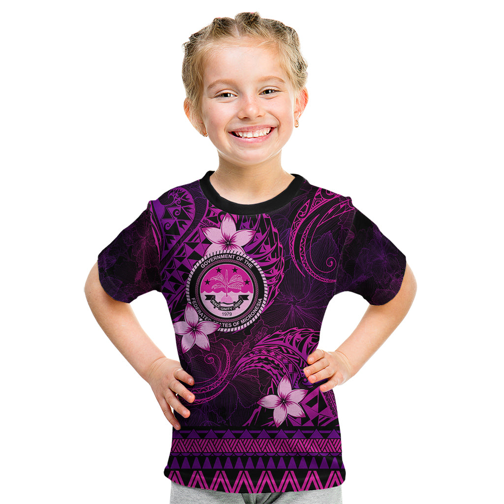 FSM Culture Day Kid T Shirt Tribal Pattern Pink Version LT01 Pink - Polynesian Pride