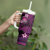 FSM Culture Day Tumbler With Handle Tribal Pattern Pink Version LT01 - Polynesian Pride