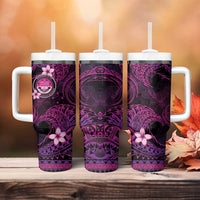 FSM Culture Day Tumbler With Handle Tribal Pattern Pink Version LT01 - Polynesian Pride