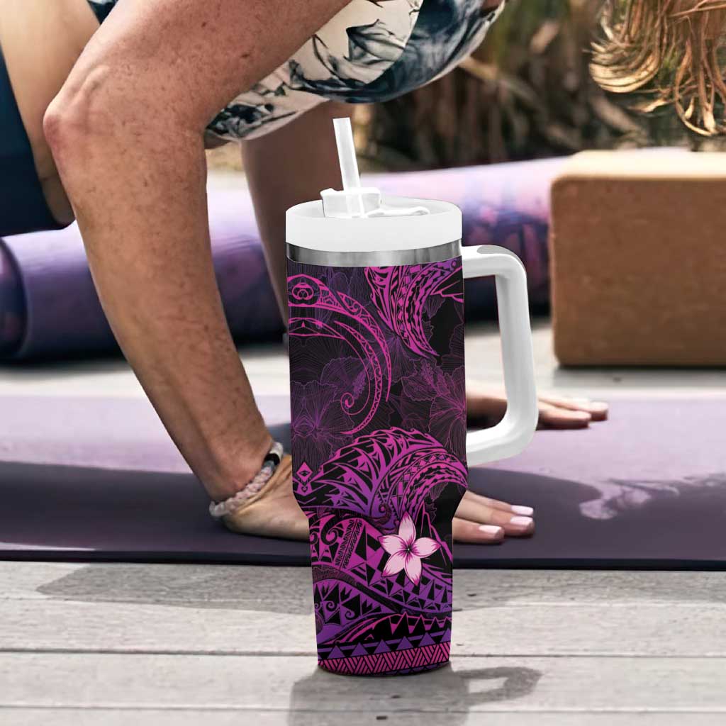 FSM Culture Day Tumbler With Handle Tribal Pattern Pink Version LT01 - Polynesian Pride